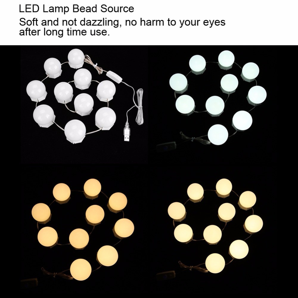 Lampu Hias LED Bola USB Make Up Mirror 10 LED