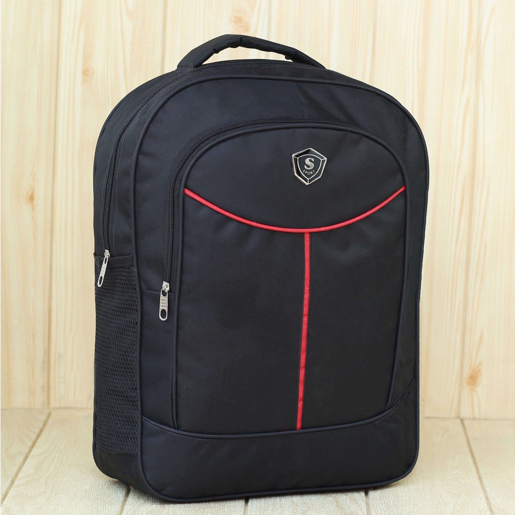 Tas Gendong Pria Sport Garis Ransel Pria Tas Sekolah SD SMP SMA Kuliah Kerja Kekinian Termurah Terbaru Keren Laptop