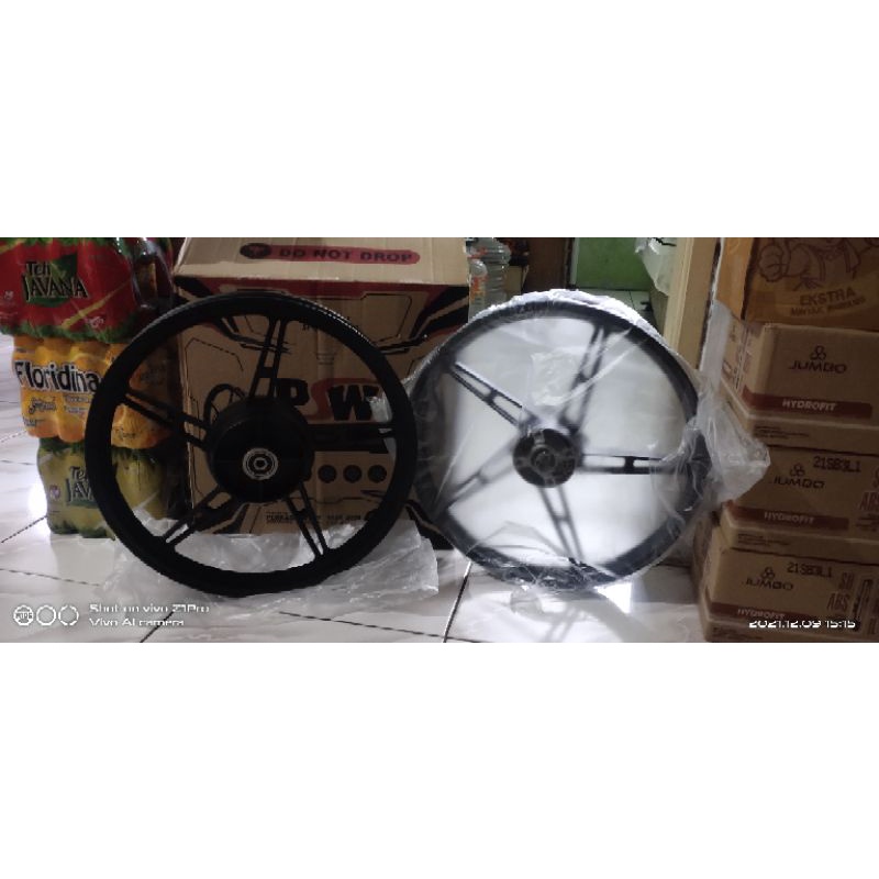 PSW Set Velg Racing Batang 5 Jupiter MX Jup Z Burhan Ring 17 SNI Velek Hitam Pelang Depan Blkg