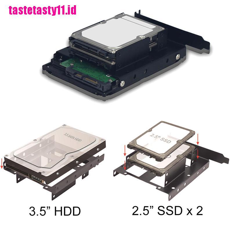 (TTID) Braket Hardisk HDD SSD 3.5 &quot;2.5&quot; Ke PCI PCI-e Bahan Metal