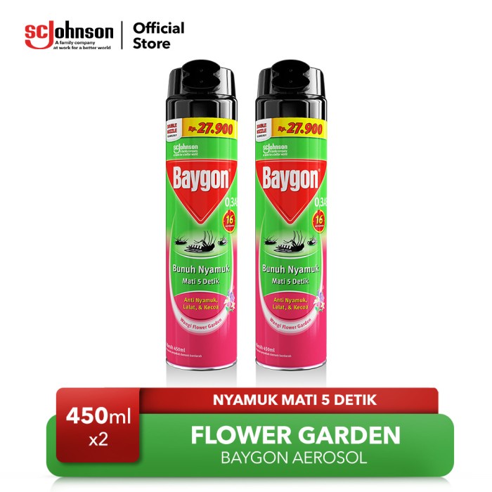 Baygon Aerosol Flower Garden 450ml x2