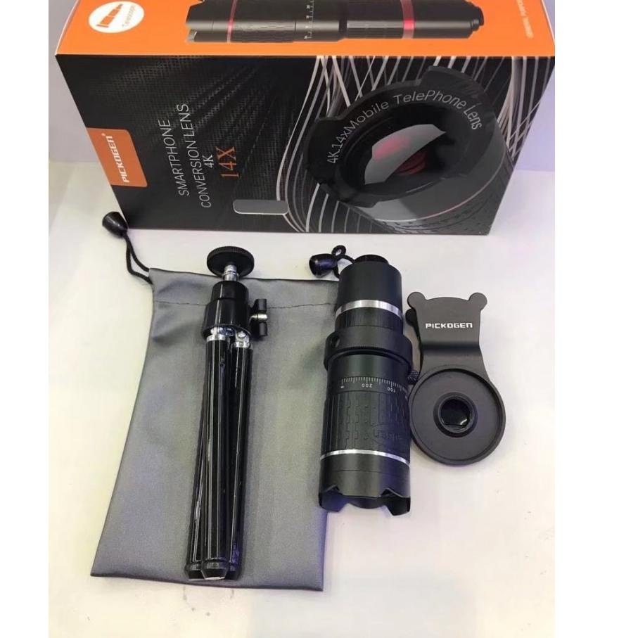 Harga TERMURAAH.. Lensa Tele 14x zoom Telescopic untuk kamera smartphone HP hape PICKOGEN universal 