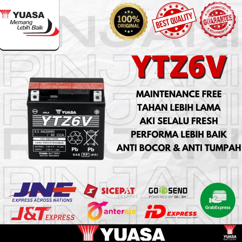 AKI YUASA YTZ6V SATRIA FU / GSX 150 / VARIO 150/ VARIO 125 - aki yuasa ytz6v