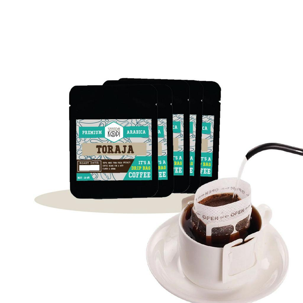 

Kopi Drip Bag Arabika Toraja Sapan 12 Gr - Isi 5 dan Satuan - Arabica Coffee - Kantong Kopi Instan Premium Praktis