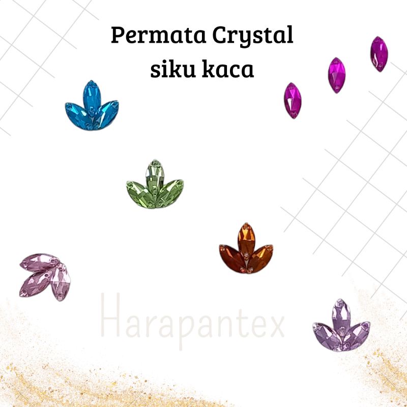 Crsytal Siku Kaca 10 BIJI /Diamond Kaca/Permata Siku