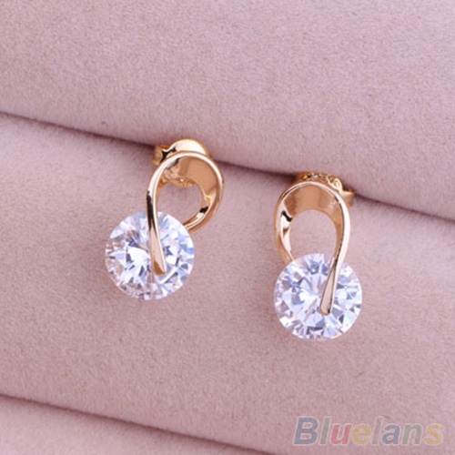 Hu Hu Hu Hu Hu Alat Bantu Pasang Kacamata♡ Anting Tusuk Wanita Hias Cubic Zirconia Berkilau Untuk Hadiah / Cocktail