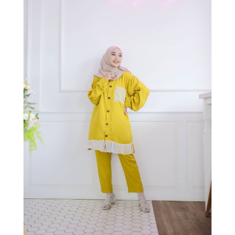 Baju Pakaian Wanita Setelan Modis Simple Cantik Set Murah