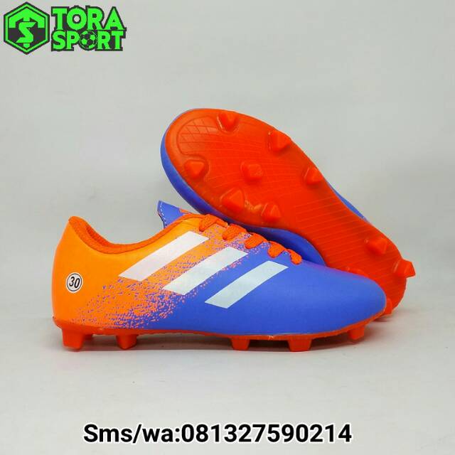 Sepatu Bola Anak Adidas Ace Orange Biru List Putih Size 28 29 30 31 32 Kids Terbaru 2018