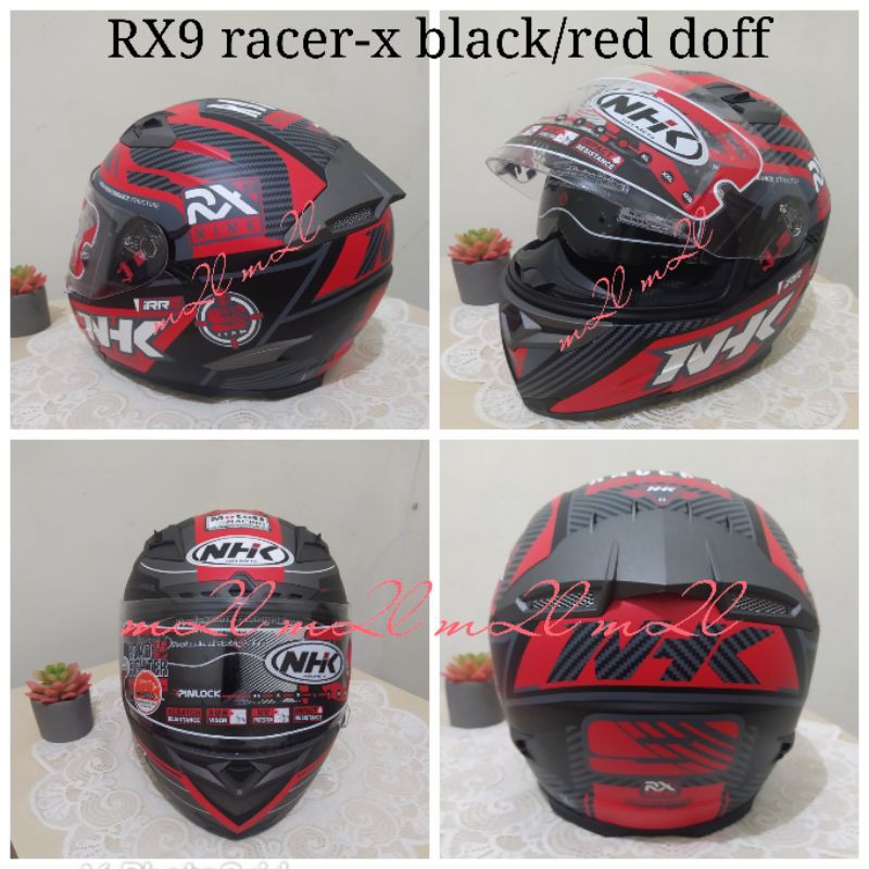 Helm NHK full face RX9 racer-x hitam/merah doff