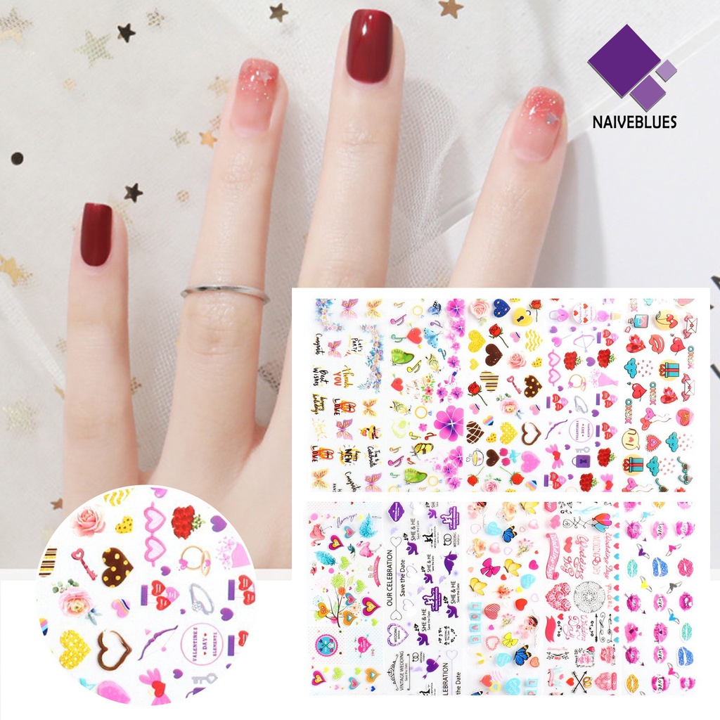 Naiveblue &gt; 10Pcs / Set Stiker Decal Motif Langit Berbintang Untuk Dekorasi Nail Art / Manicure DIY