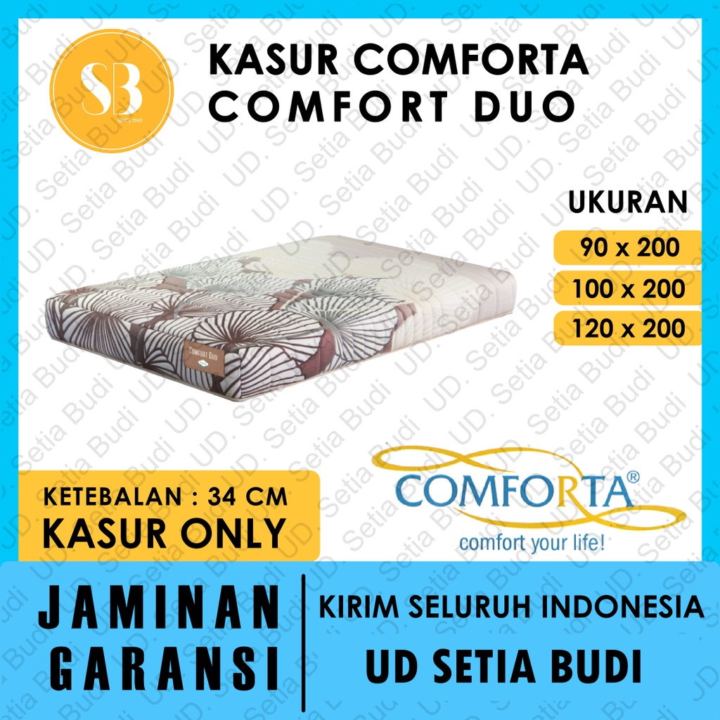 Kasur Comforta Springbed Comfort Duo Ukuran 120x200 100x200 90x200