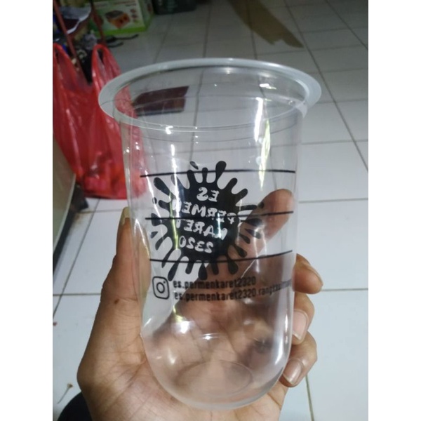 gelas cup sablon18 oz oval,9ram,cup tebal.murah meriah
