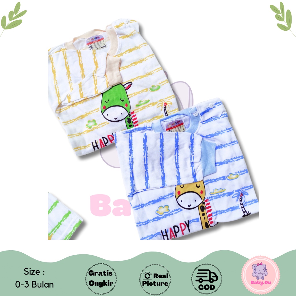 Setelan Baju Bayi Lengan Panjang Celana Panjang Motif Happy Summer / Setelan Piyama Bayi / Baju Bayi Panjang / Baju Tidur Bayi / Baby.ou_