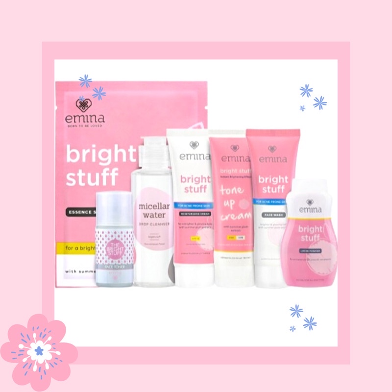 [BPOM] EMINA Bright Stuff Series | pencerah Emina toner face wash moisturizing tone up ACNE PRONE / 
