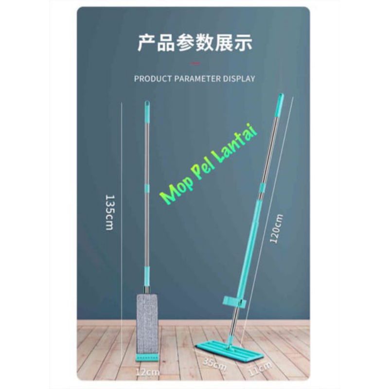 mop pel lantai /Alat Pel Lantai Flat Mop Pel Tarik Praktis Ultra Mop Hand jkt