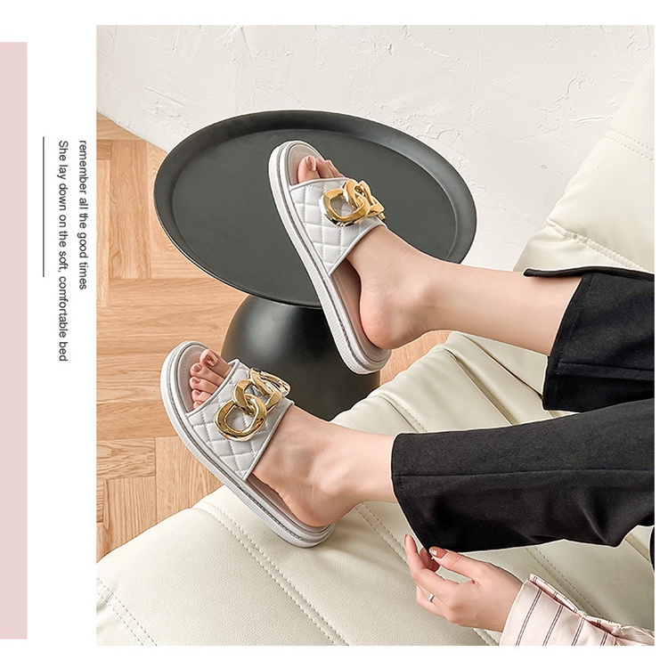 BSS - Sandal Import Wanita 3 Cincin Gold Non Slip Original Import  - SANDAL EVA