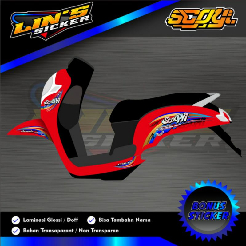 striping scoopy new 2018 transparan costum / sticker motor scoopy new
