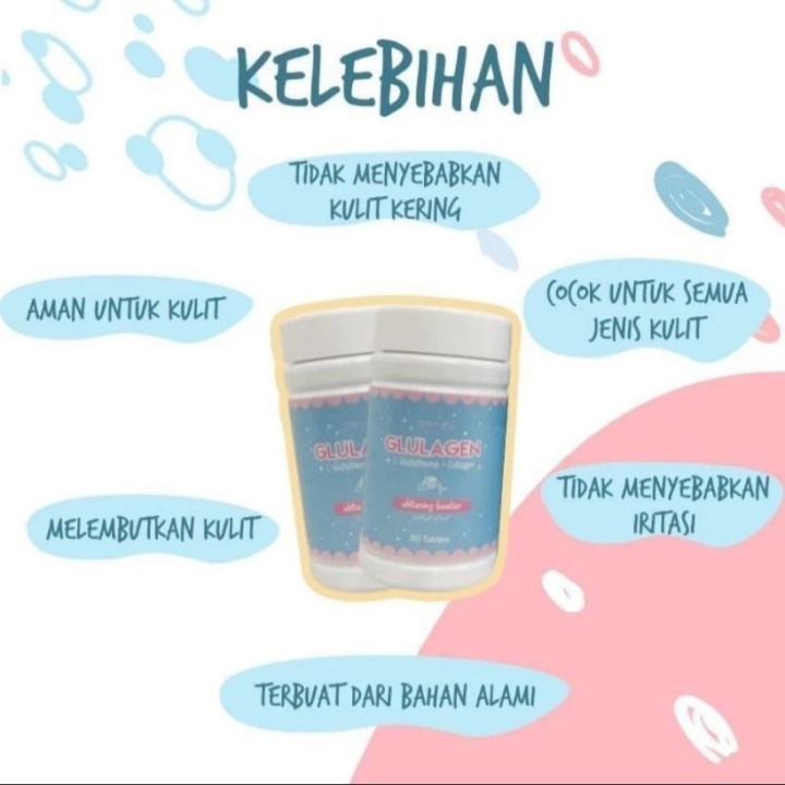 GLULAGEN BY JASMAN SOLAH ASLI ORIGINAL KAPSUL PEMUTIH BADAN/KULIT ALAMI WHITENING CAPSULE