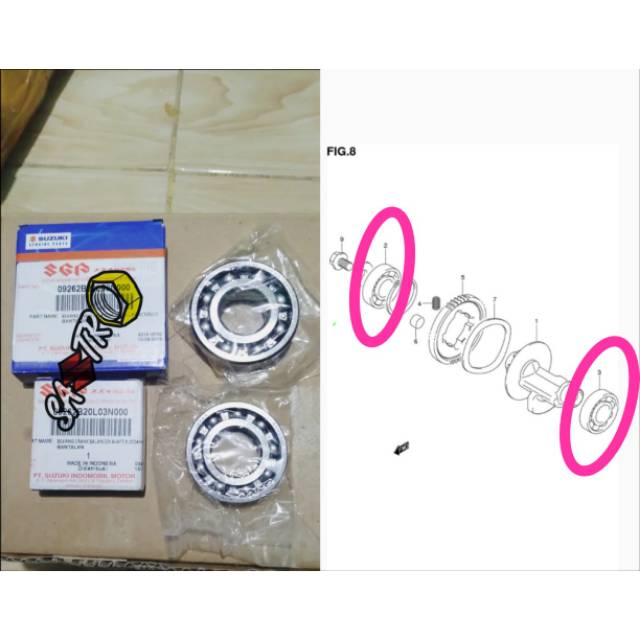 Klaher bearing balancer kanan kiri suzuki satria fu ori sgp