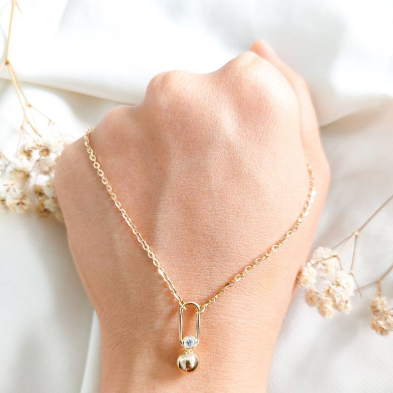 koreanstyle kalung emas asli kadar 700