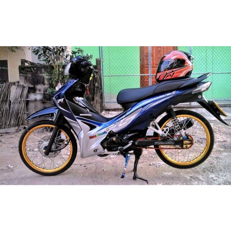 striping wave 110i RS Revo fit biru silver