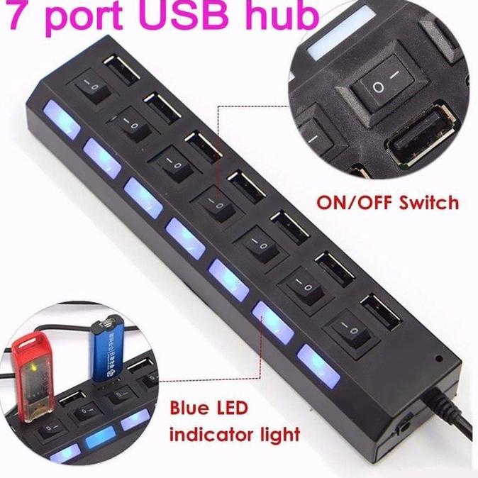 Usb Hub 7 Port - Hiqh Speed / Usb Hub On Off 7 Port Usb 2.0 For Komputer Usb Cabang