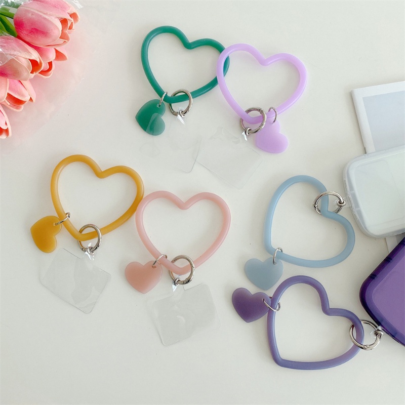 Tali Lanyard Handphone Universal Bentuk Hati Bahan Silikon Anti Hilang