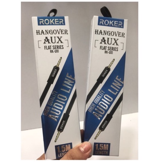 Kabel Aux Roker HangOver Flat series RK-UX1 panjang 1.5meter HIGH QUA