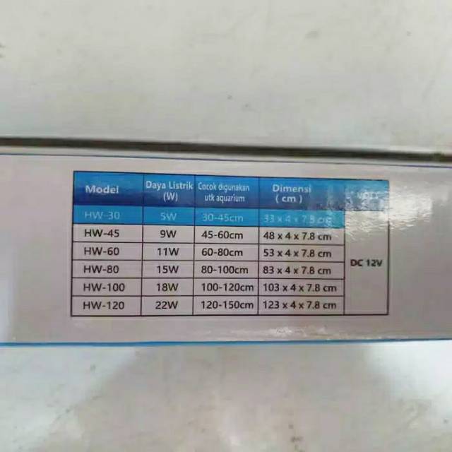 Lampu LED aquarium YANG HW 60 cm 11 watt aquascape arowana