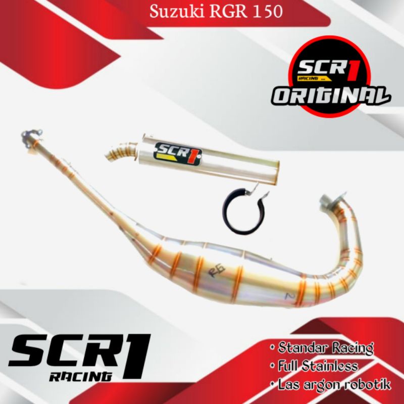 Knalpot Suzuki RGR 150, TXR 150 Full Stainless Original SCR1 racing