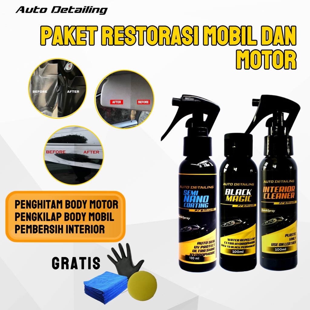 Pembersih Interior Mobil / Penghitam Body Motor / Pengkilap Body Mobil