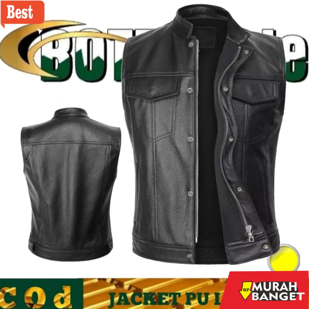 Jaket kulit terbaik- Rompi pria/Rompi Rompi Motor/Rompi Kulit asli original semi kulit terbaru/Rompi