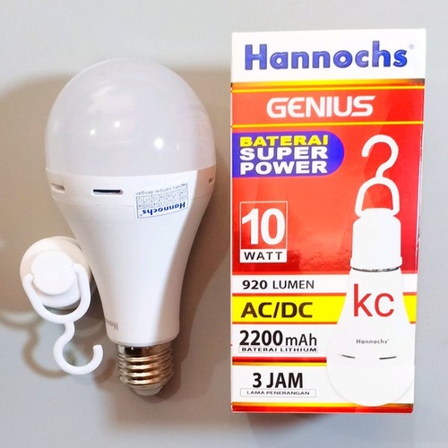 Hannochs Lampu LED Emergency AC/DC GENIUS 10 watt BERGARANSI RESMI 1 TAHUN MANTAP