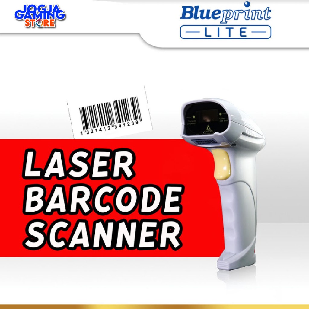 Jual Barcode Scanner Laser 1D USB BLUEPRINT BPLITE X8L Shopee Indonesia