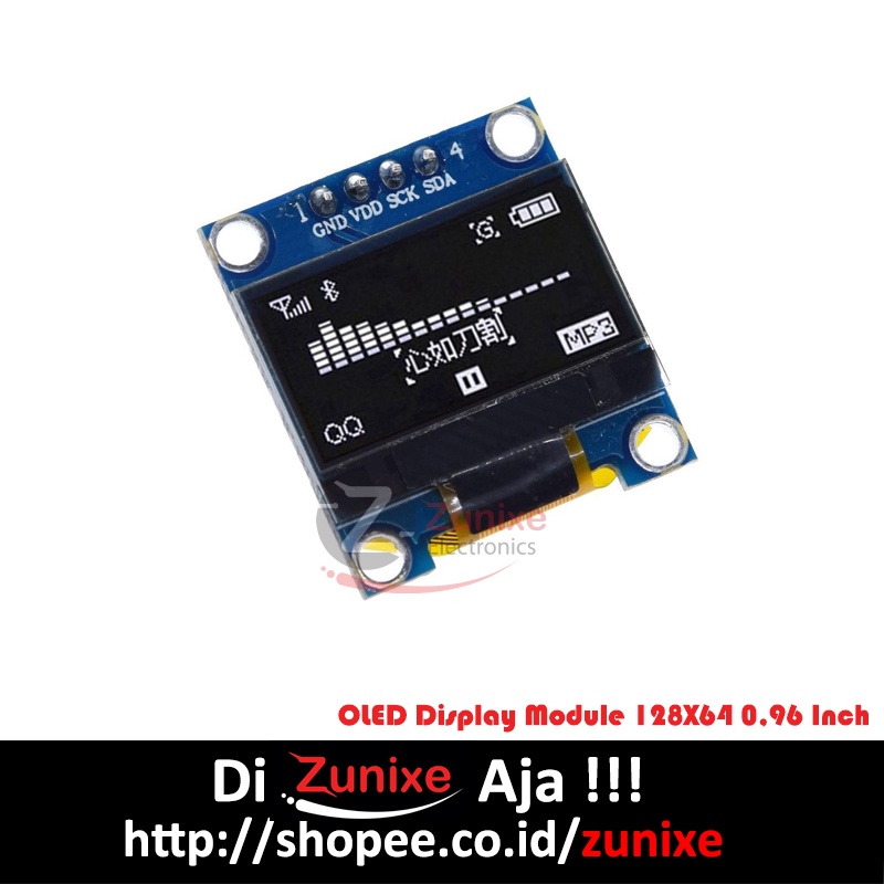 OLED 0.96 INCH I2C ARDUINO 0.96&quot; 128X64 DISPLAY WHITE PUTIH