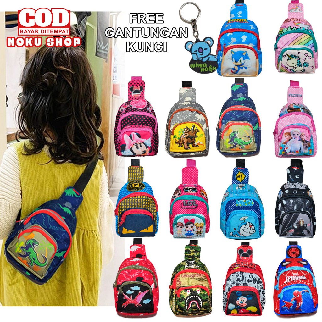 Tas Selempang Anak / Tas Bahu Slingbag / Tas Pundak Anak Karakter