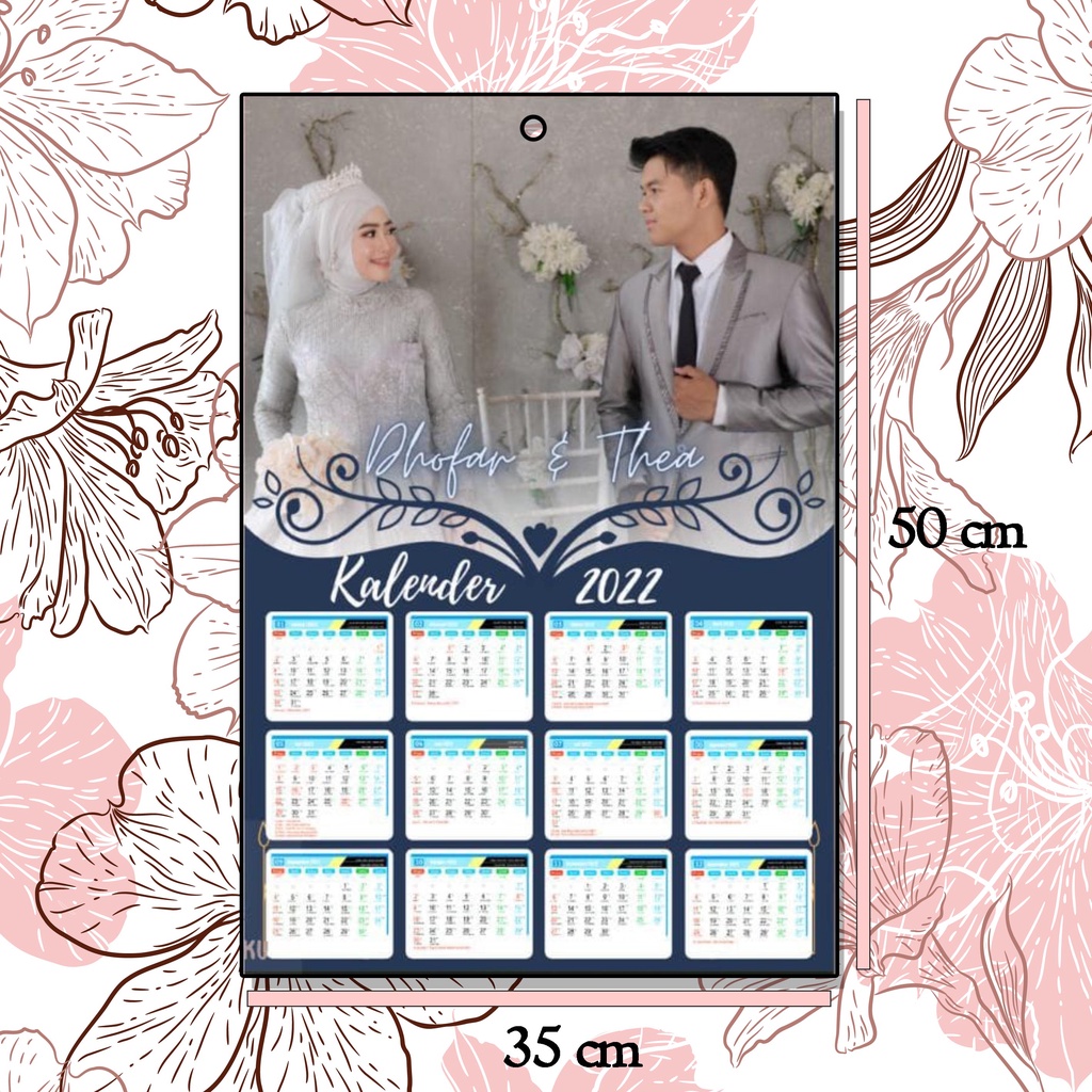 Kalender 2024 ukuran besar 31X47cm free design 1 jam jadi