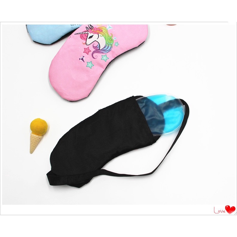 UNICORN EYE MASK Penutup Mata Tidur Dewasa Motif Lucu Kartun Unicorn Licin Cute unicorn Eye Cover / Cute Sleeping Eye unicorn