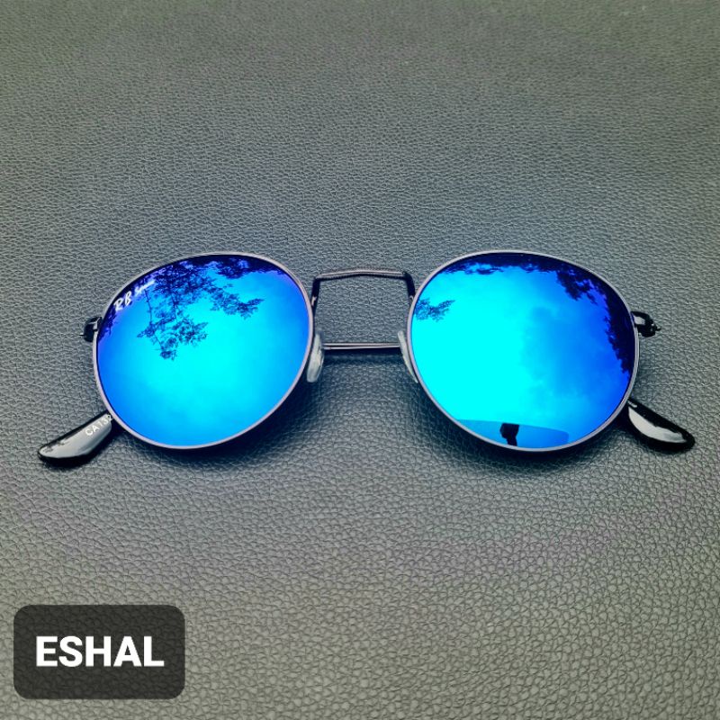 Kacamata Hitam Oval Gaya Pria Dan Wanita - Kacamata Fashion Milenial-Hitam Biru