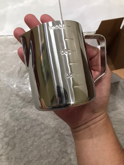 Milk Jug 350 Ml Pengaduk Susu Stainless Steel Plus Takaran