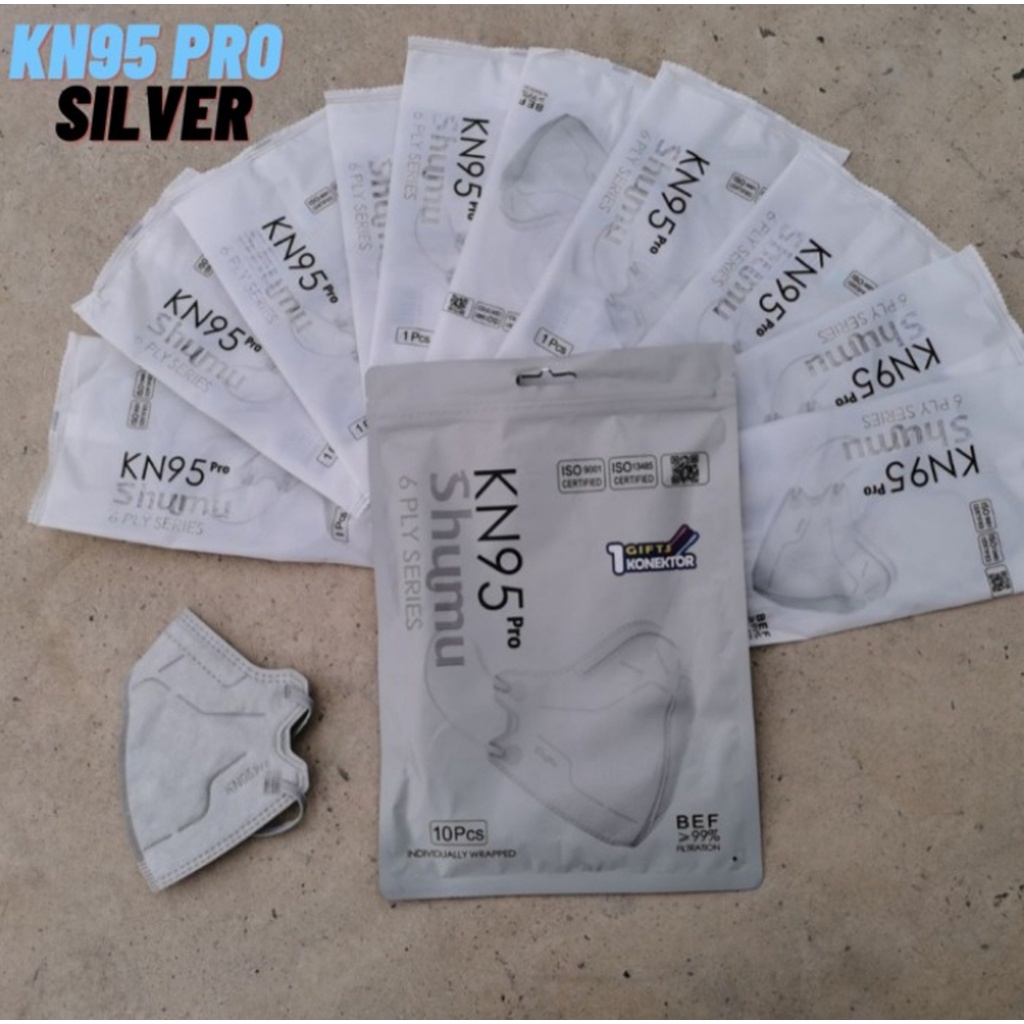 Masker KN95 Pro 6PLY Shumu Emboss Earloop Izin Kemenkes AKD SinglePack 1Pack 10Pcs