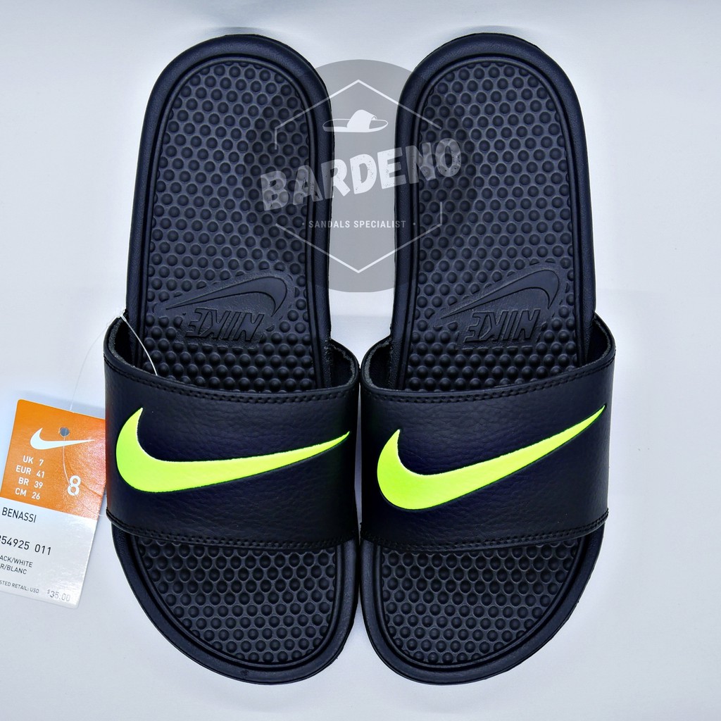 Sandal Nike Benassi Swoosh Stabilo / Sandal Slop / Sandal Pria-1