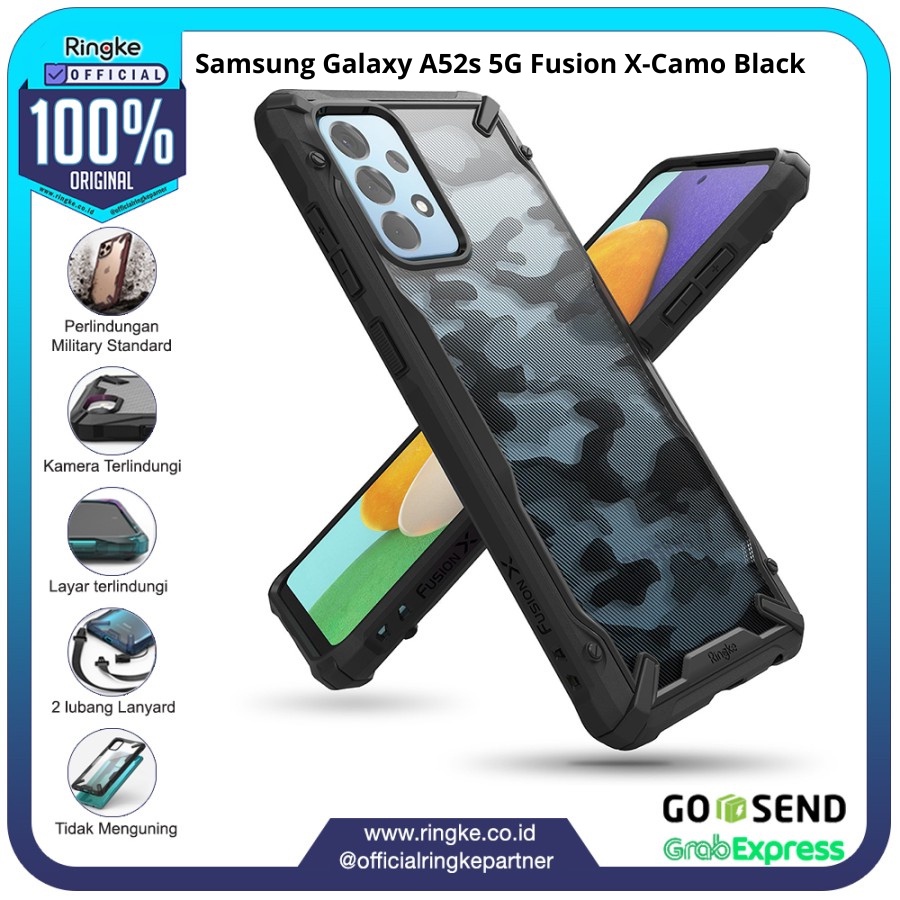 Case Samsung Galaxy A52s 5G Ringke Fusion X Onyx Camo Anti Crack Casing 2021 New Edition Drop Protec