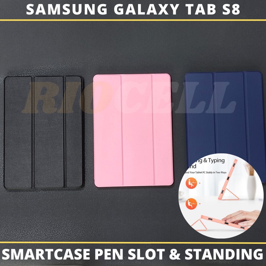 Samsung Galaxy Tab S8 / Tab S7 Smartcase Pen Slot Leather Case