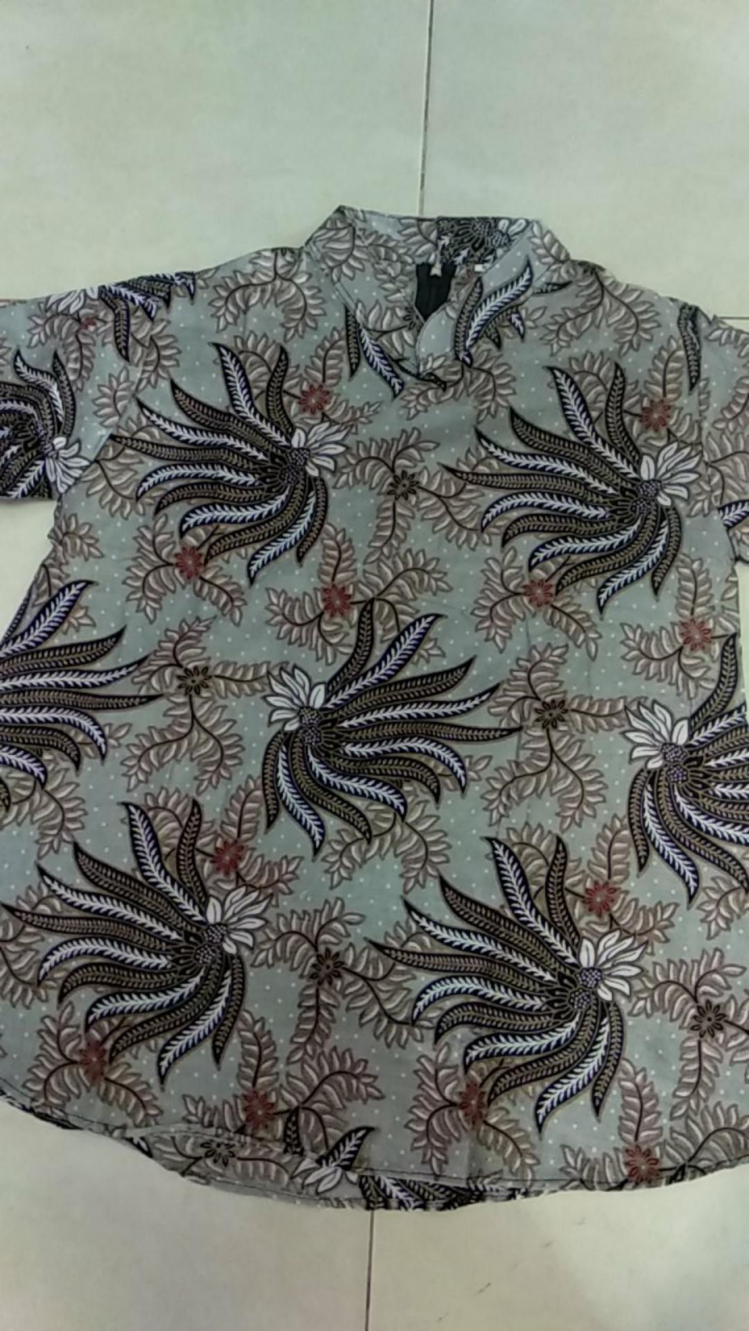 [cod] Tey-17 Batik Wanita Asj Sa Hrb026 Kenongo Kemeja Tosca Pendek Batik Kantor