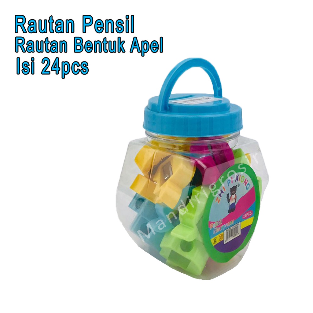 Rautan Pensil *Zhi Pi Xiong * Rautan Bentuk Apel * Isi 24pcs