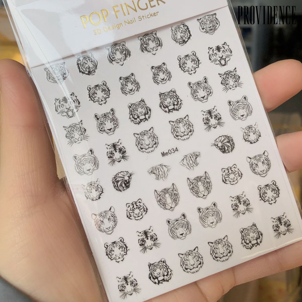 Providence Stiker Kuku Motif Kartun Harimau / Tahun Baru Imlek Untuk Manicure / Nail Art