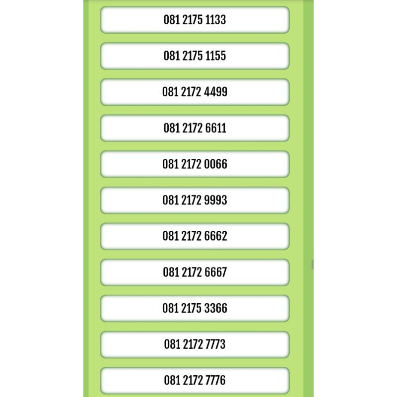 Nomor Cantik Simpati 11 Digit Murah