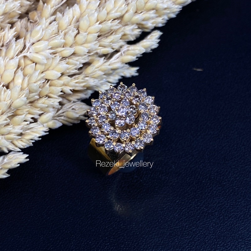 cincin gold wanita motif borobudur natural berlian eropa asli free memo sertifikat
