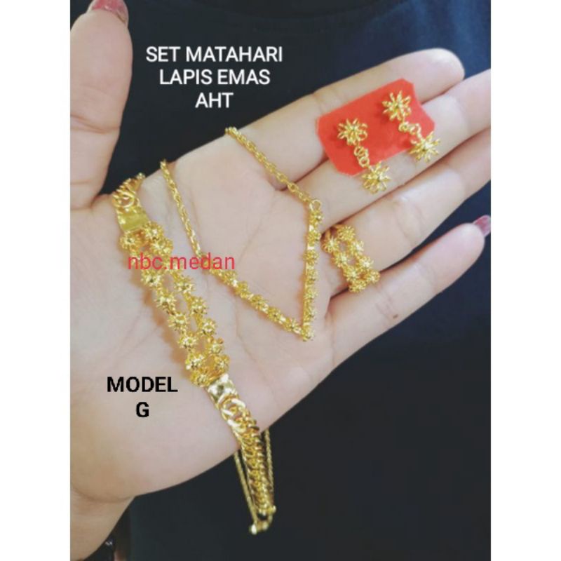 Set Matahari Replika emas 24k koleksi NBC.medan ,awet,  bisa disepuh ulang,kalung,gelang,cincin,anting